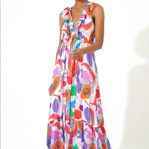 Oliphant ruffle v-neck dress